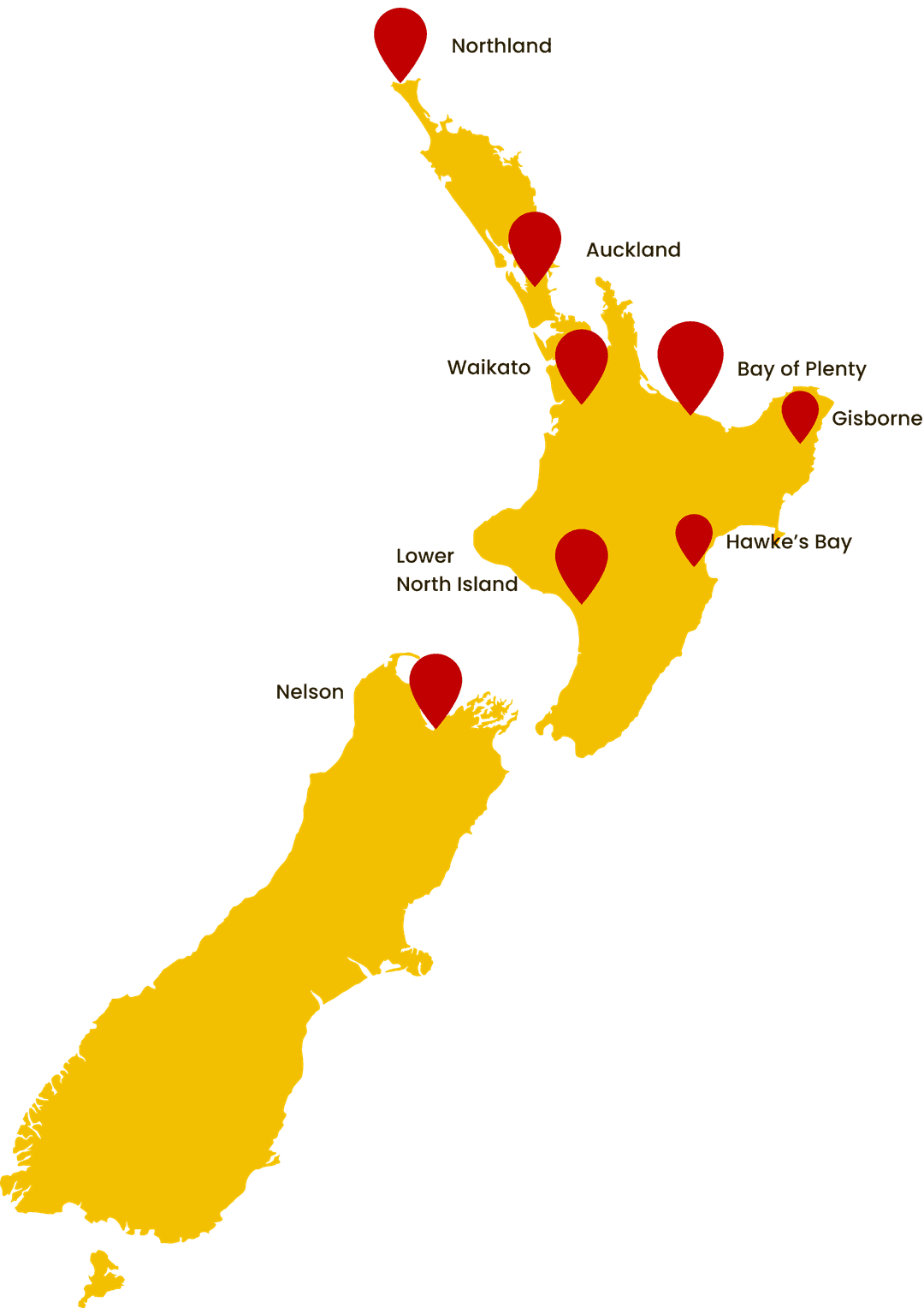 Kiwifruit Orchards Locations Across New Zealand